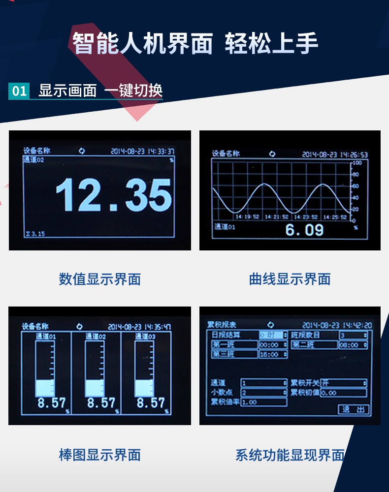 米科MIK-R200D無紙記錄儀顯示界面